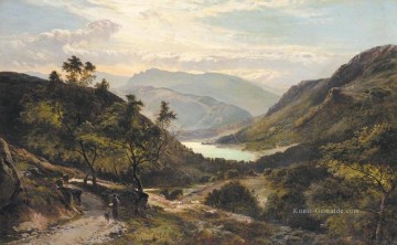  north - Der Weg hinunter zum See North Wales Landschaft Sidney Richard Percy Berg